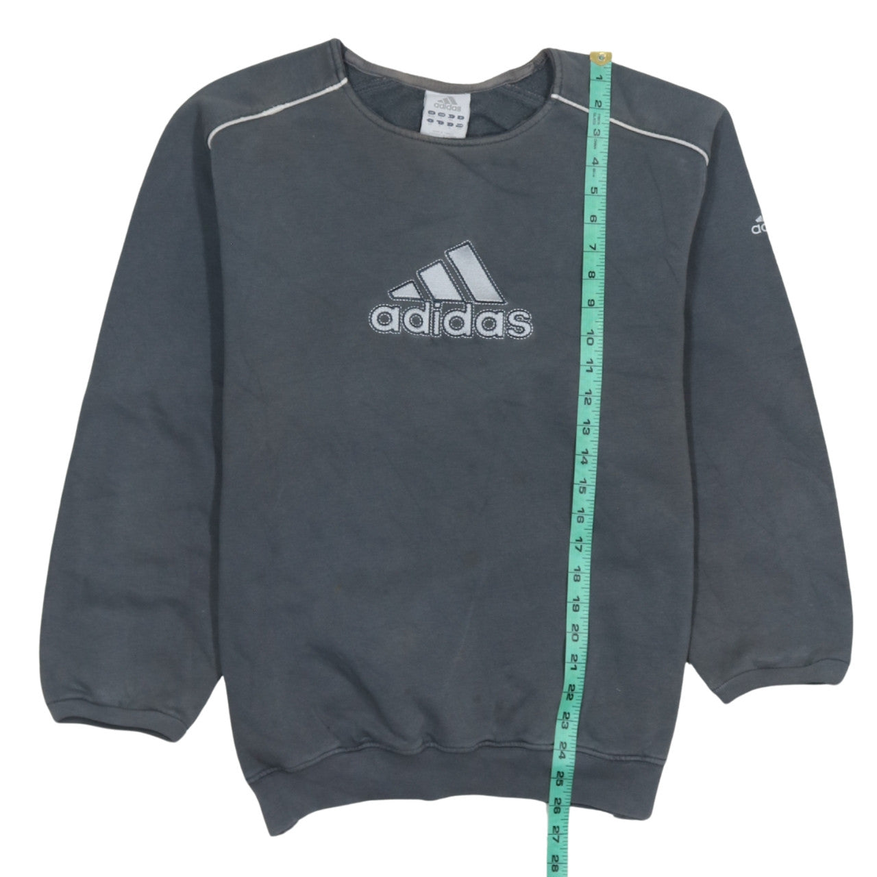 Adidas Men's Grey Embroidered Logo Pullover Sweatshirt Size S