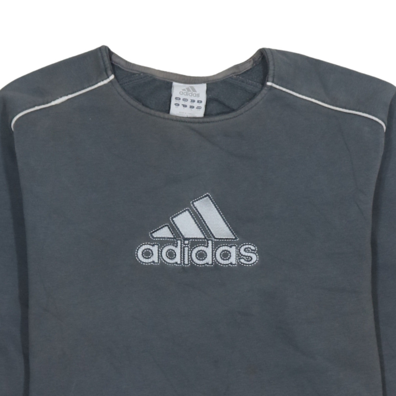 Adidas Men's Grey Embroidered Logo Pullover Sweatshirt Size S