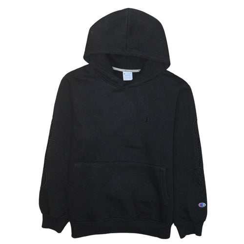 Champion Men's Black Medium Pullover Hoodie with Logo Embroidery