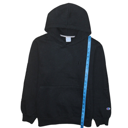Champion Men's Black Medium Pullover Hoodie with Logo Embroidery
