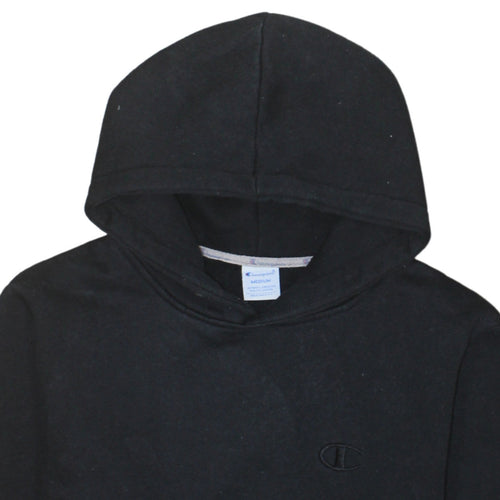 Champion Men's Black Medium Pullover Hoodie with Logo Embroidery