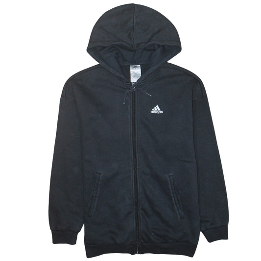 Adidas Women Black XS Full Zip Hoodie Sweatshirt Cotton Blend