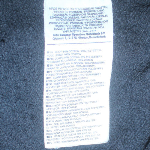 Nike Men's Black Pullover Hoodie Size S Logo Fleece Sweatshirt