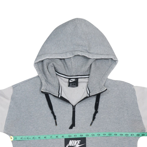 Nike Air Men's Grey 1/2 Zip Hoodie Medium Athletic Logo Fleece