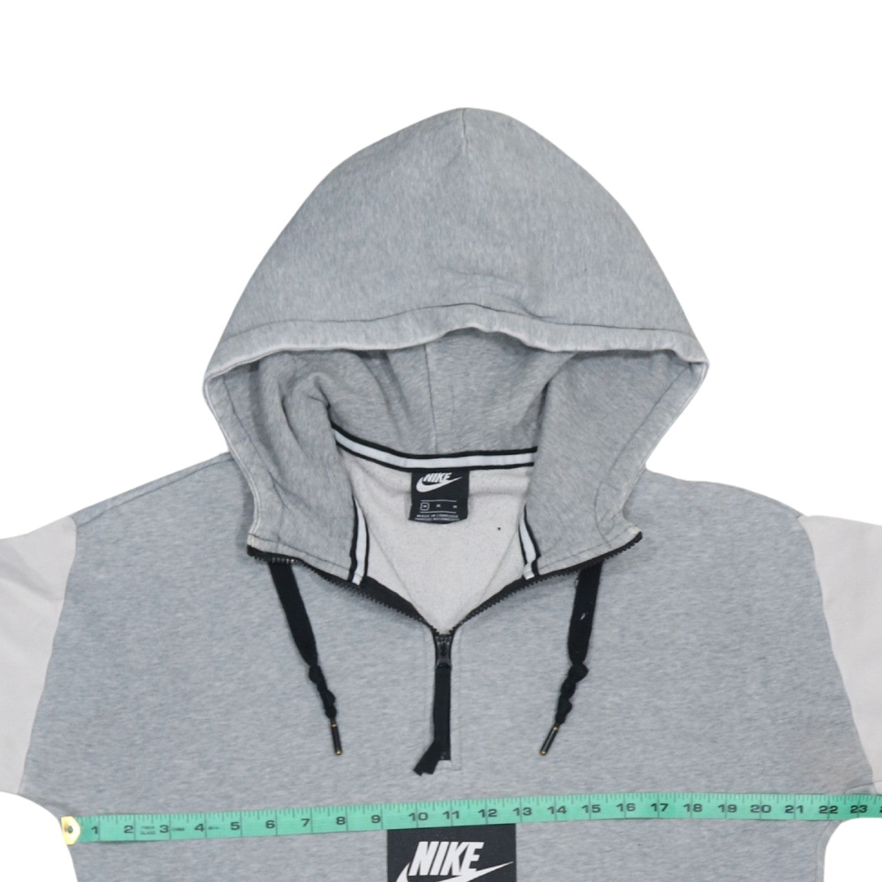 Nike Air Men's Grey 1/2 Zip Hoodie Medium Athletic Logo Fleece