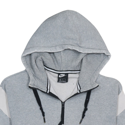Nike Air Men's Grey 1/2 Zip Hoodie Medium Athletic Logo Fleece
