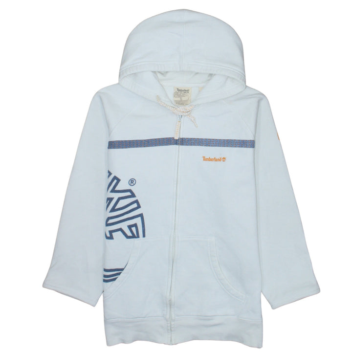 Timberland Men's White Full Zip Hoodie M Classic Logo Fleece
