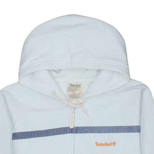 Timberland Men's White Full Zip Hoodie M Classic Logo Fleece