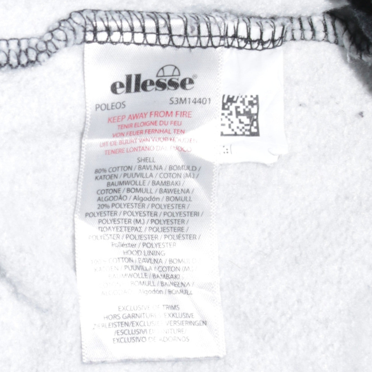 Ellesse Boys Grey & Black Long Sleeve Pullover Hoodie Size 13-14 Years