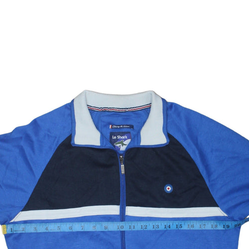 Le Shark Men's Blue Full Zip Sweatshirt Medium Polyester Retro Sports