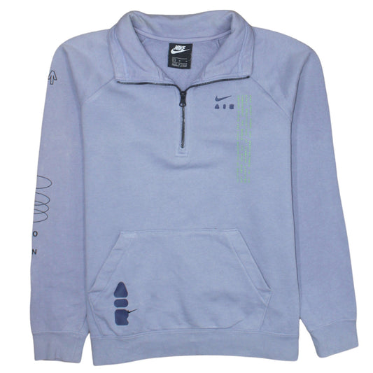 Nike Women’s Purple 1/4 Zip Pullover Sweatshirt Medium Cotton Blend