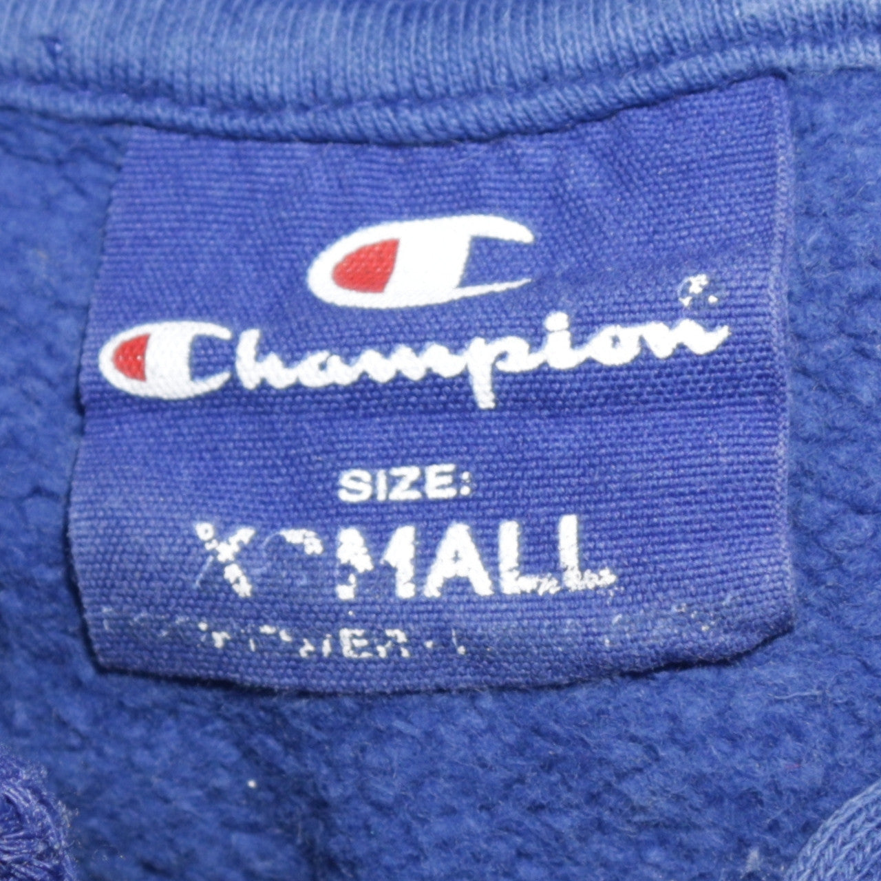 Champion Womens Blue XS Pullover Hoodie Logo Taped Sleeves