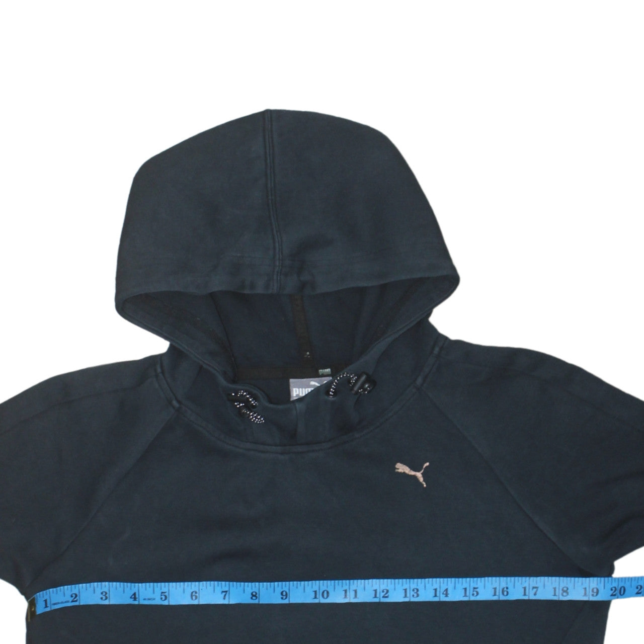 PUMA Women Black Pullover Hoodie Size 12 Medium Hooded Sweatshirt