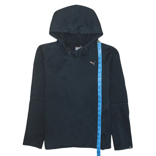 PUMA Women Black Pullover Hoodie Size 12 Medium Hooded Sweatshirt