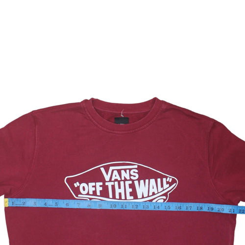 Vans Women’s Red Sweatshirt XL Cotton Crew Neck Pullover Logo Print