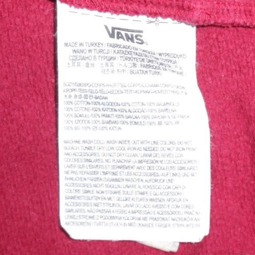 Vans Women’s Red Sweatshirt XL Cotton Crew Neck Pullover Logo Print