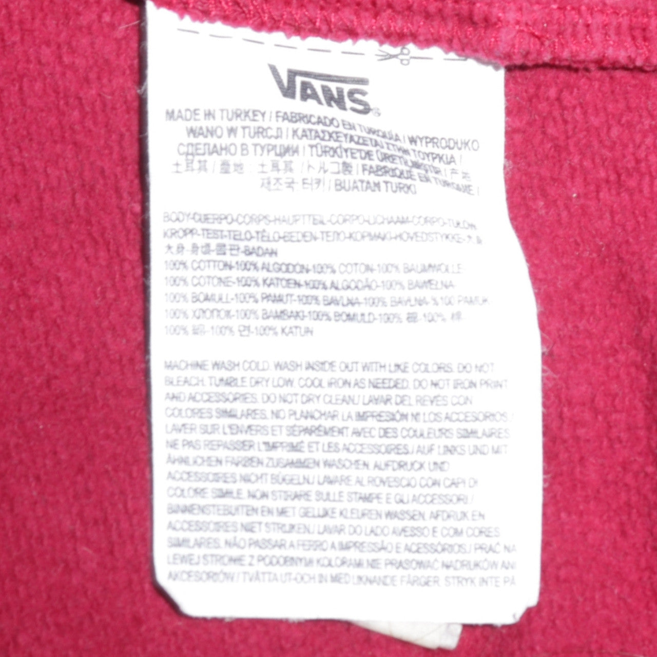Vans Women’s Red Sweatshirt XL Cotton Crew Neck Pullover Logo Print