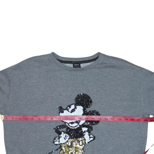 Disney at George Women's Grey Sequin Mickey Sweatshirt UK 12