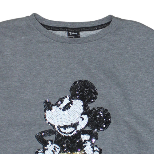 Disney at George Women's Grey Sequin Mickey Sweatshirt UK 12