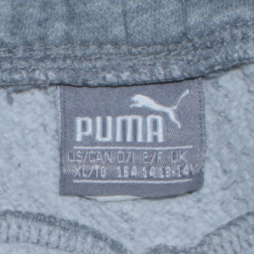 Puma Boys Grey XL Sweatpants Fleece Joggers Elastic Waist Activewear