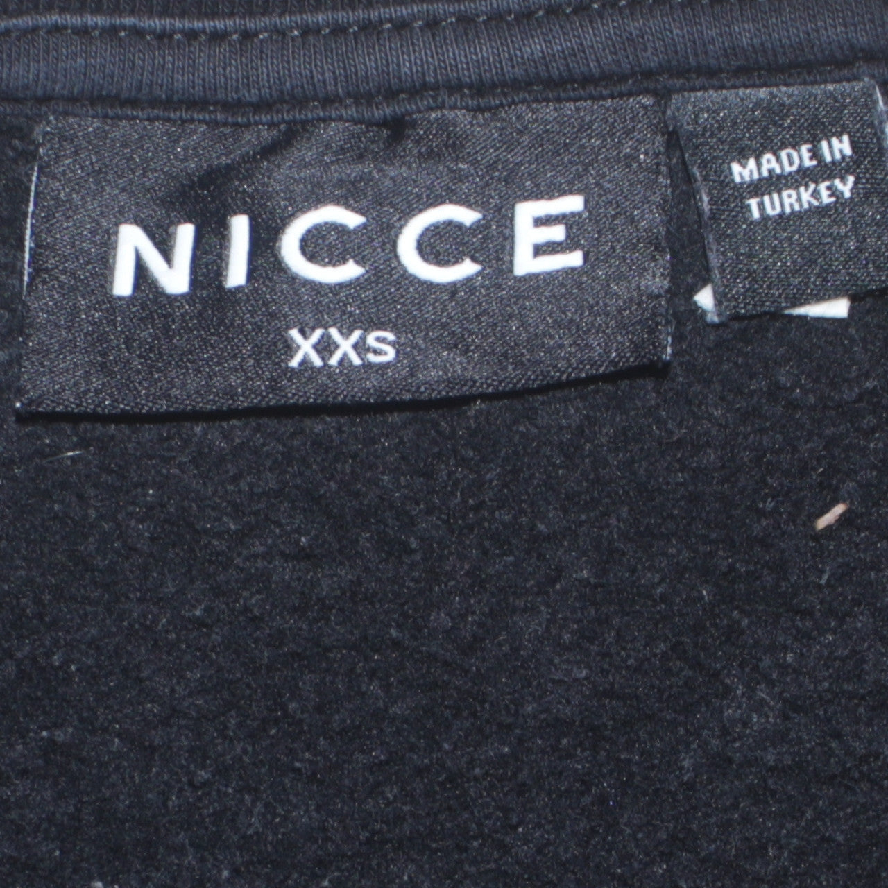 Nicce Mens Black XS Logo Crew Neck Pullover Sweatshirt