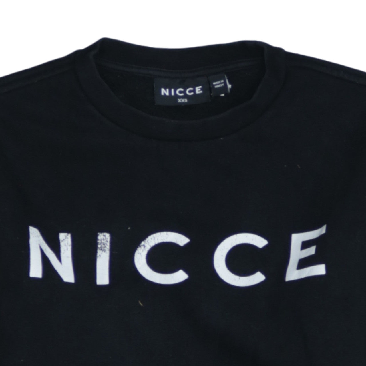 Nicce Mens Black XS Logo Crew Neck Pullover Sweatshirt