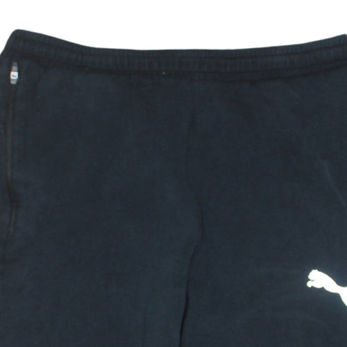 Puma Women's Black Jogger Trousers Size M Regular Fit Fleece Pants