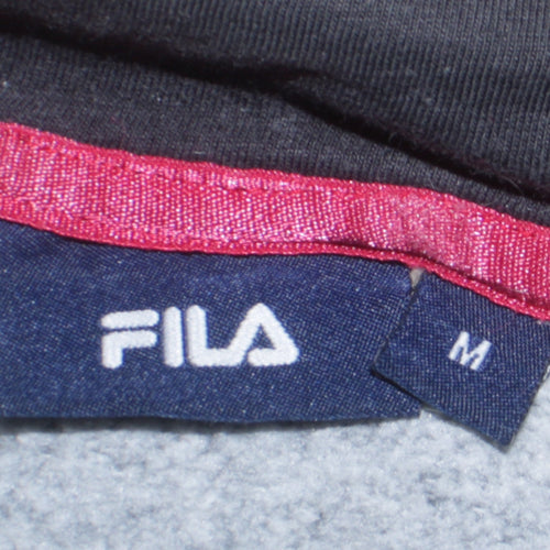 Fila Men's Grey Pullover Hoodie M Hooded Sweatshirt with Logo