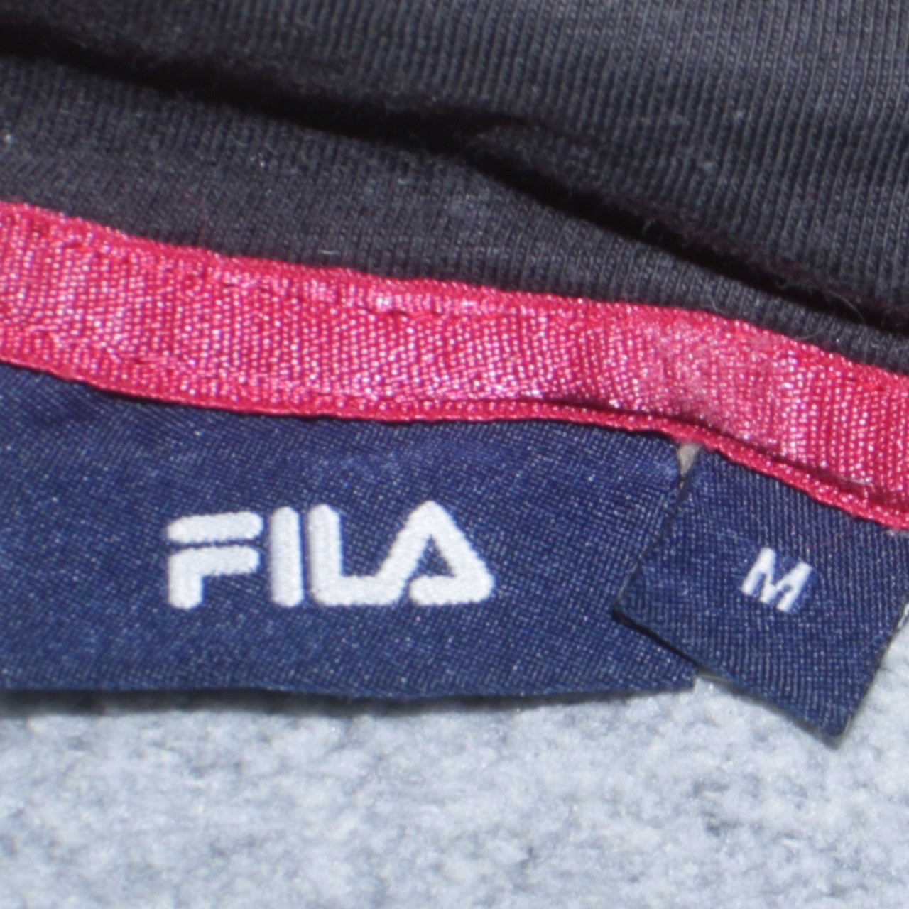 Fila Men's Grey Pullover Hoodie M Hooded Sweatshirt with Logo