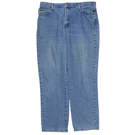 Lee Women's Blue Relaxed Straight Leg High Rise Jeans Size 14