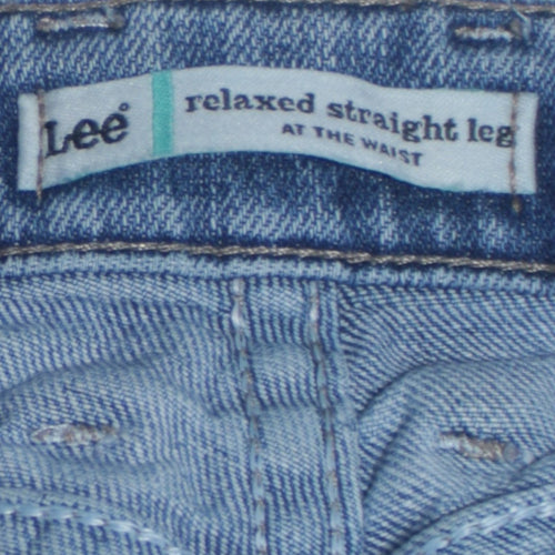 Lee Women's Blue Relaxed Straight Leg High Rise Jeans Size 14
