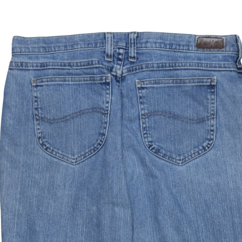 Lee Women's Blue Relaxed Straight Leg High Rise Jeans Size 14