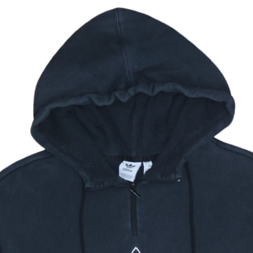 Adidas Womens Black & White Colourblock Hoodie UK 8 1/2 Zip Trefoil Logo