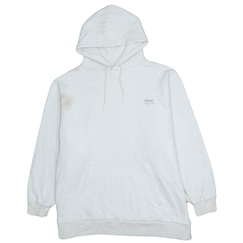 Diesel Women White XL Pullover Hoodie Cotton Leisure Club Sweatshirt