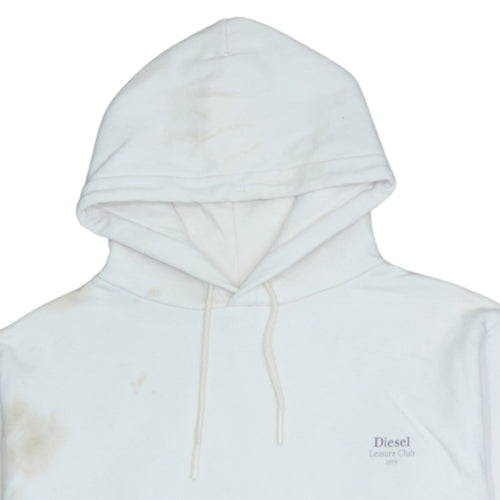 Diesel Women White XL Pullover Hoodie Cotton Leisure Club Sweatshirt