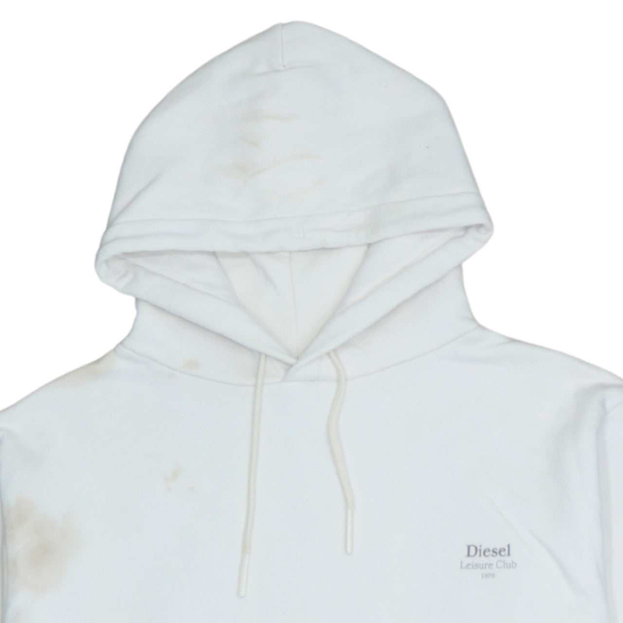 Diesel Women White XL Pullover Hoodie Cotton Leisure Club Sweatshirt