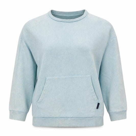 Front view of Reebok Women’s Blue Small Pullover Sweatshirt with Pocket