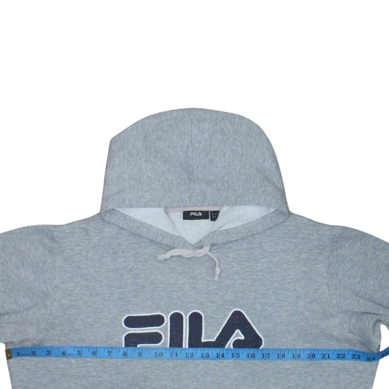 Fila Womens Grey Pullover Hoodie L Logo Print Casual Sweatshirt