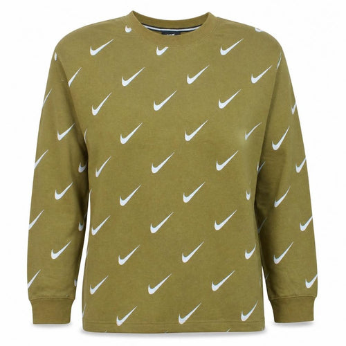 Nike Women’s Green Crew Neck Logo Print Sweatshirt XL