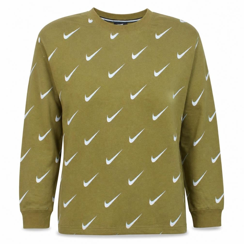 Nike Women’s Green Crew Neck Logo Print Sweatshirt XL