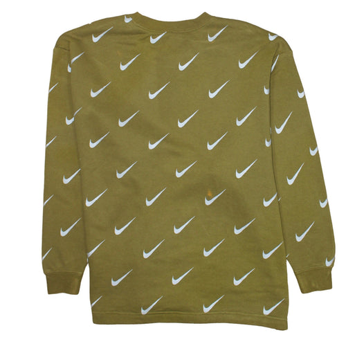 Nike Women’s Green Crew Neck Logo Print Sweatshirt XL