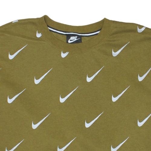 Nike Women’s Green Crew Neck Logo Print Sweatshirt XL