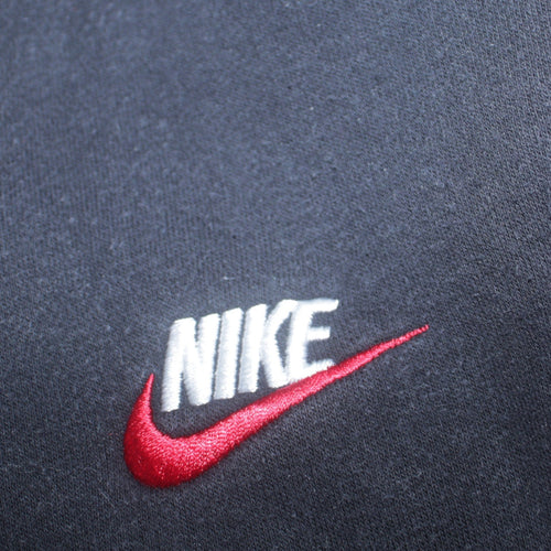 Nike Men's Black Full Zip Hoodie M Embroidered Logo Fleece