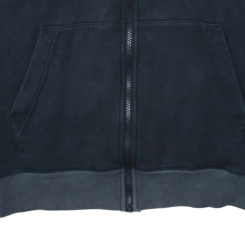 Nike Men's Black Full Zip Hoodie M Embroidered Logo Fleece