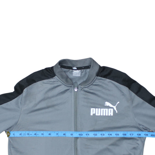 Puma Boys Grey Full Zip Sweatshirt 15-16 Years Regular Fit Sports Jacket