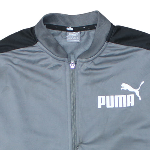 Puma Boys Grey Full Zip Sweatshirt 15-16 Years Regular Fit Sports Jacket