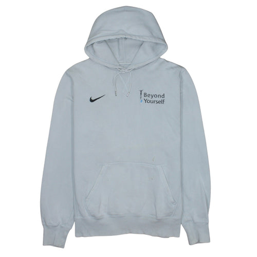 Nike Men's White Pullover Hoodie L Beyond Yourself Embroidered Sportswear