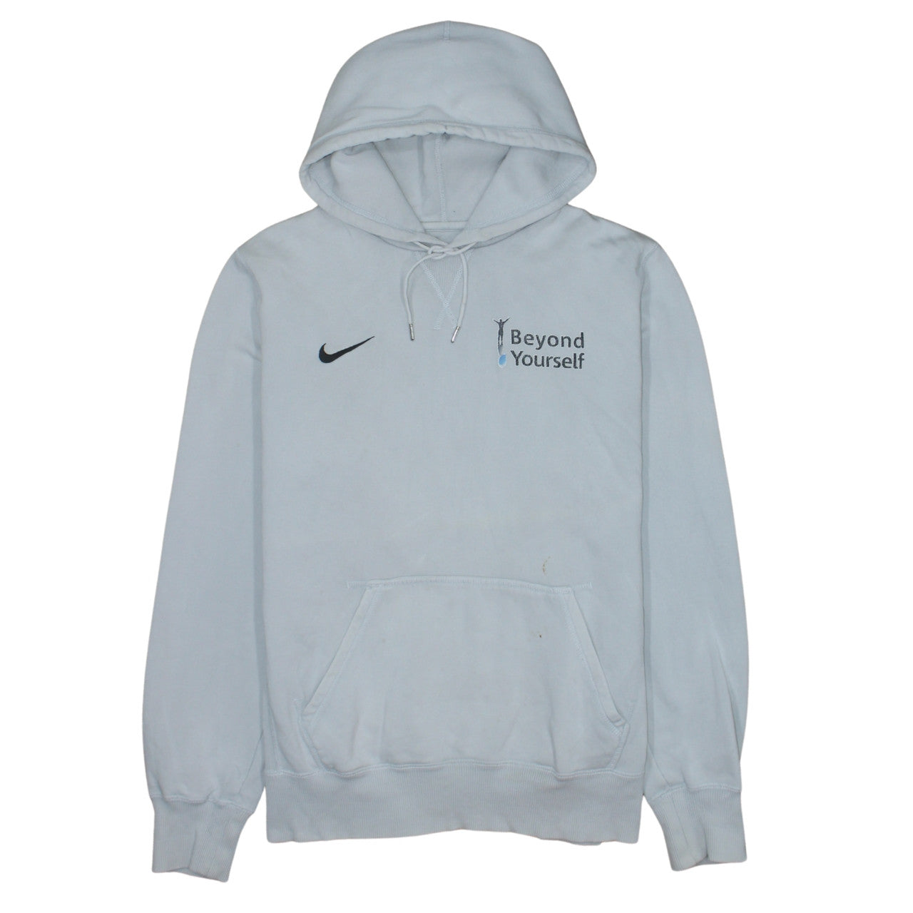 Nike Men's White Pullover Hoodie L Beyond Yourself Embroidered Sportswear