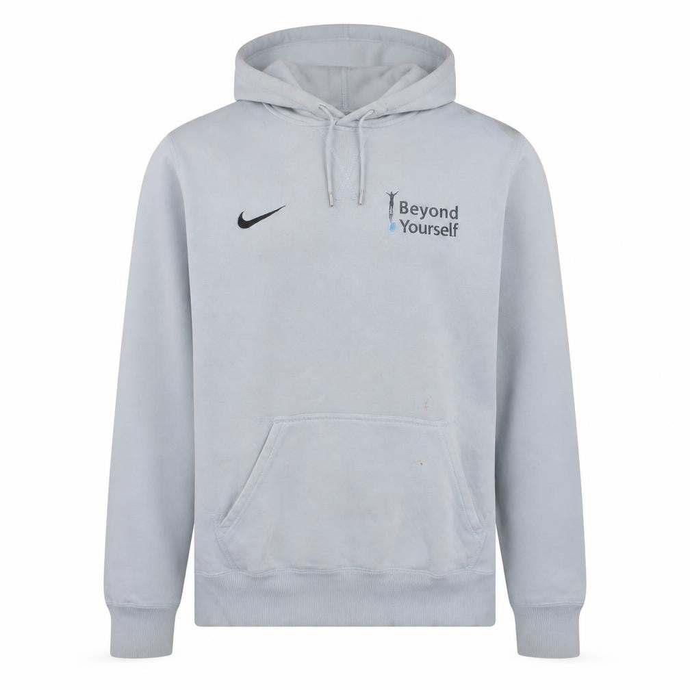 Nike Men's White Pullover Hoodie L Beyond Yourself Embroidered Sportswear