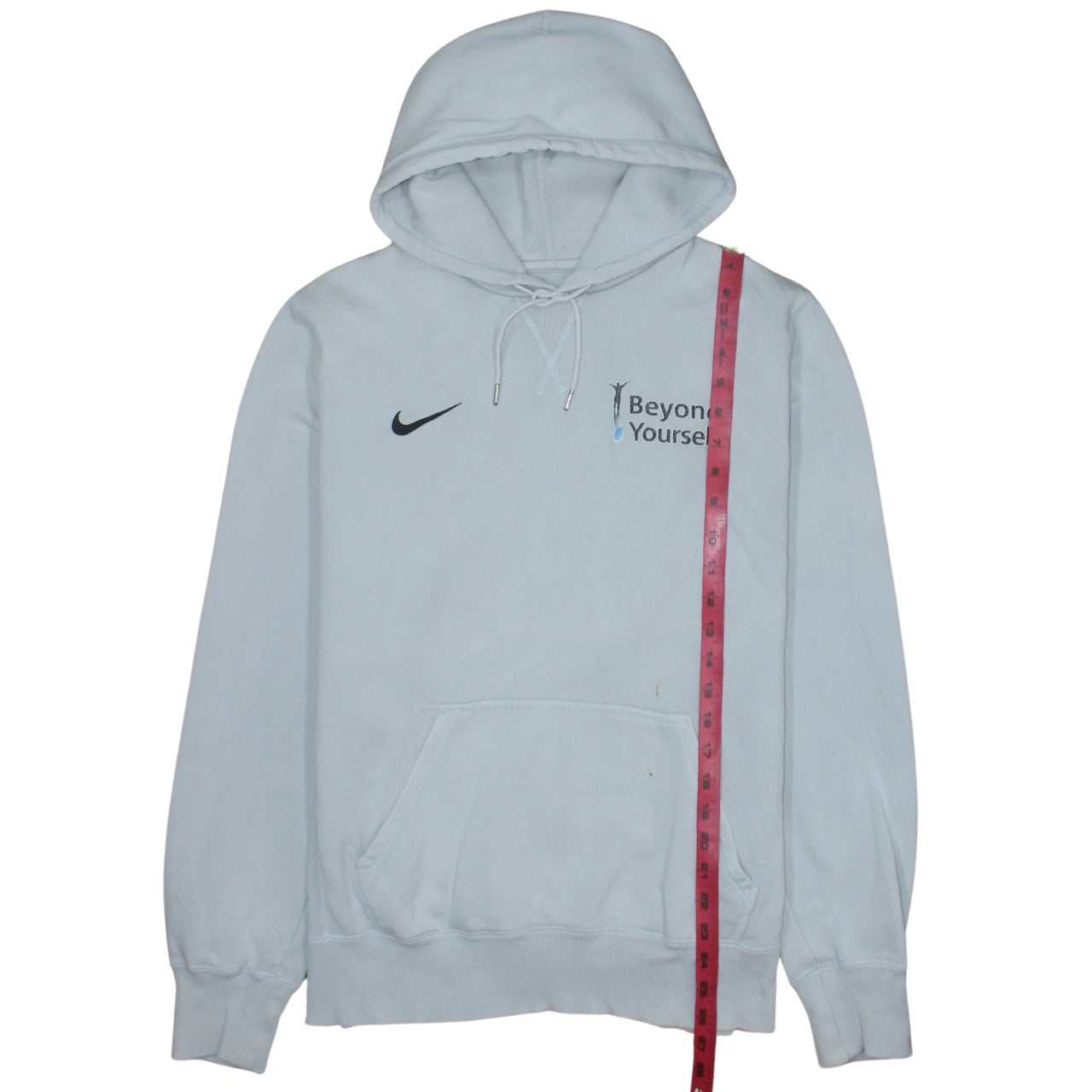 Nike Men's White Pullover Hoodie L Beyond Yourself Embroidered Sportswear